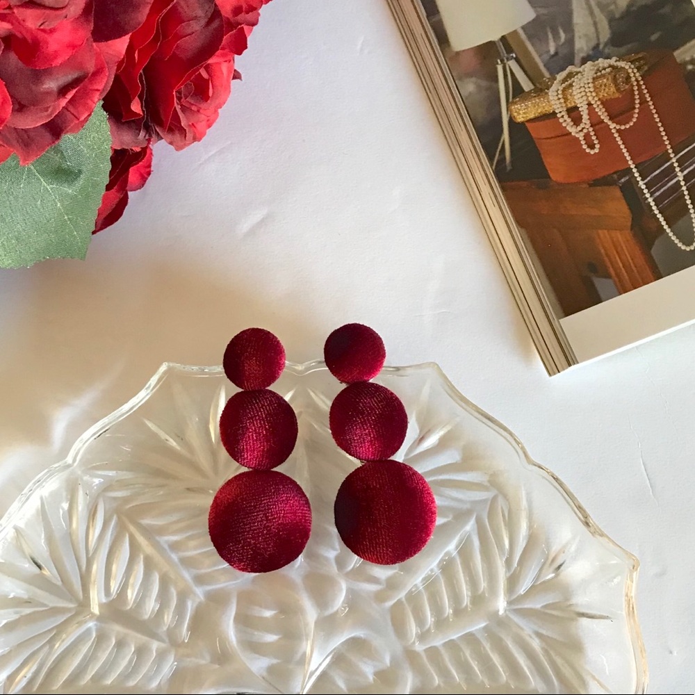 🔴 3/30$ Earrings Cranberry Red Velvet Bon Bon